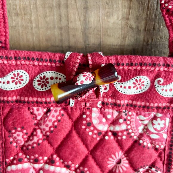 Vintage Vera Bradley Bag Red Purse Shoulder Bag Red Paisley Vera Bradley Quilted - Picture 7 of 8